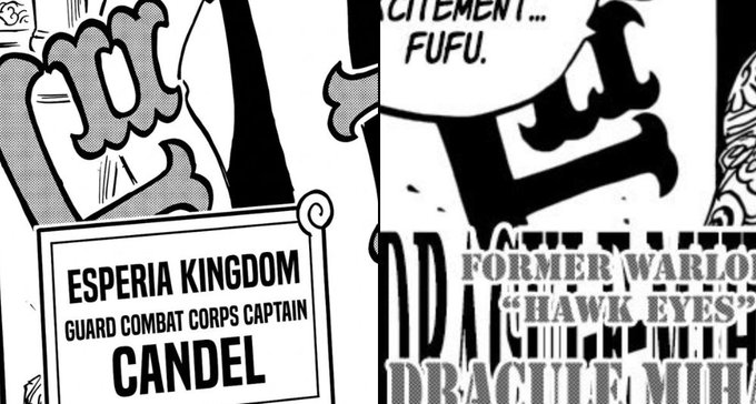 Onizuking_OP's tweet photo. #ONEPIECE1184
Oda multiplie les clins d'œil à Mihawk récemment

1164 : Lapin déguisé en Mihawk avec une horloge
1181 : Épée et mouvements d'Imu similaires à Mihawk
1184 : Nouveau personnage avec exactement le même SFX design que Mihawk https://t.co/rJfao18V4k