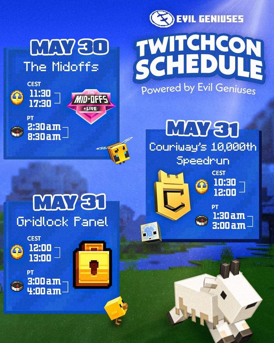 EvilGeniuses's tweet photo. See you at #TwitchConEU this weekend!

https://t.co/MgJGZApxaE | #PlayGridlock https://t.co/tp4AyeHWkJ