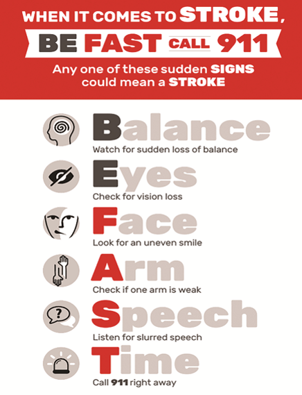 BorderRAC's tweet photo. When a Stroke happens, BE FAST! In case of an emergency Call 911 from where you are and do not drive! #strokeawarenessmonth #befast #besafe #call911 https://t.co/lpRfNIK3q7