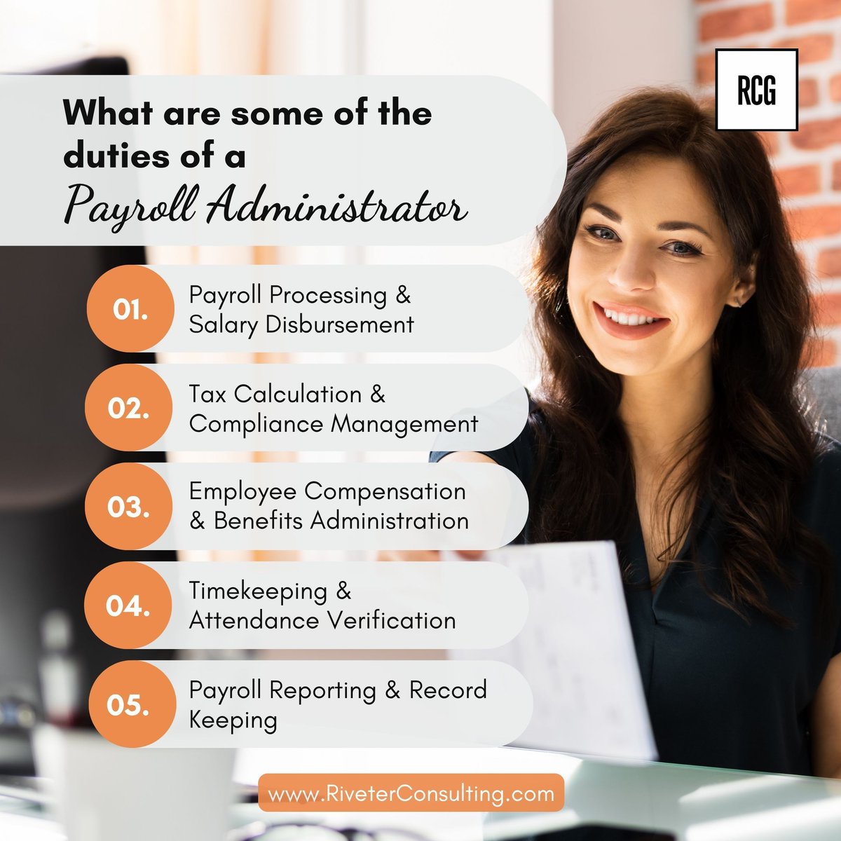 Riveterconsult's tweet photo. A Payroll Administrator brings structure, accuracy, and seamless coordination to one of the most essential functions of any organization. 💼✨

Discover expert private staffing solutions at https://t.co/aXG2glQ00W.

#Payroll #PayrollServices #HROperations #RCGServices #RCG https://t.co/OHMtViTTmg