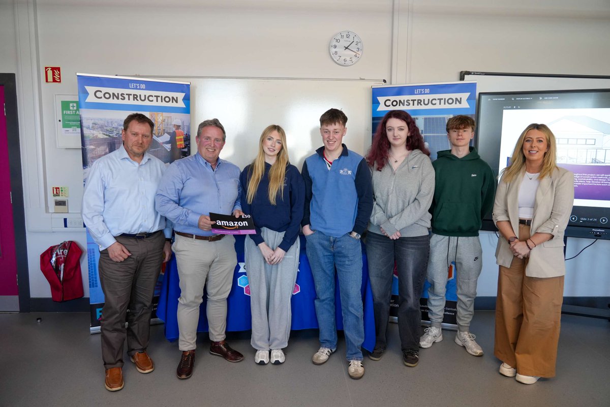 S_ERC's tweet photo. Level 3 Construction and Civil Engineering students from our Bangor and Lisburn campuses recently impressed the judges in a construction design competition.

🥇 Cerys Power, Aimee Armstrong, Rebecca Cash &amp; Jude Montgomery

https://t.co/rPAokhJiN2

#BetterOffAtSERC https://t.co/UTRrxj7zmL