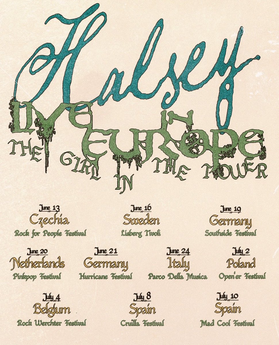 concertleaks's tweet photo. Halsey is set to debut a new show, ‘The Girl In The Tower’ next month at Rock for People Festival! https://t.co/sLwsUdAZd1