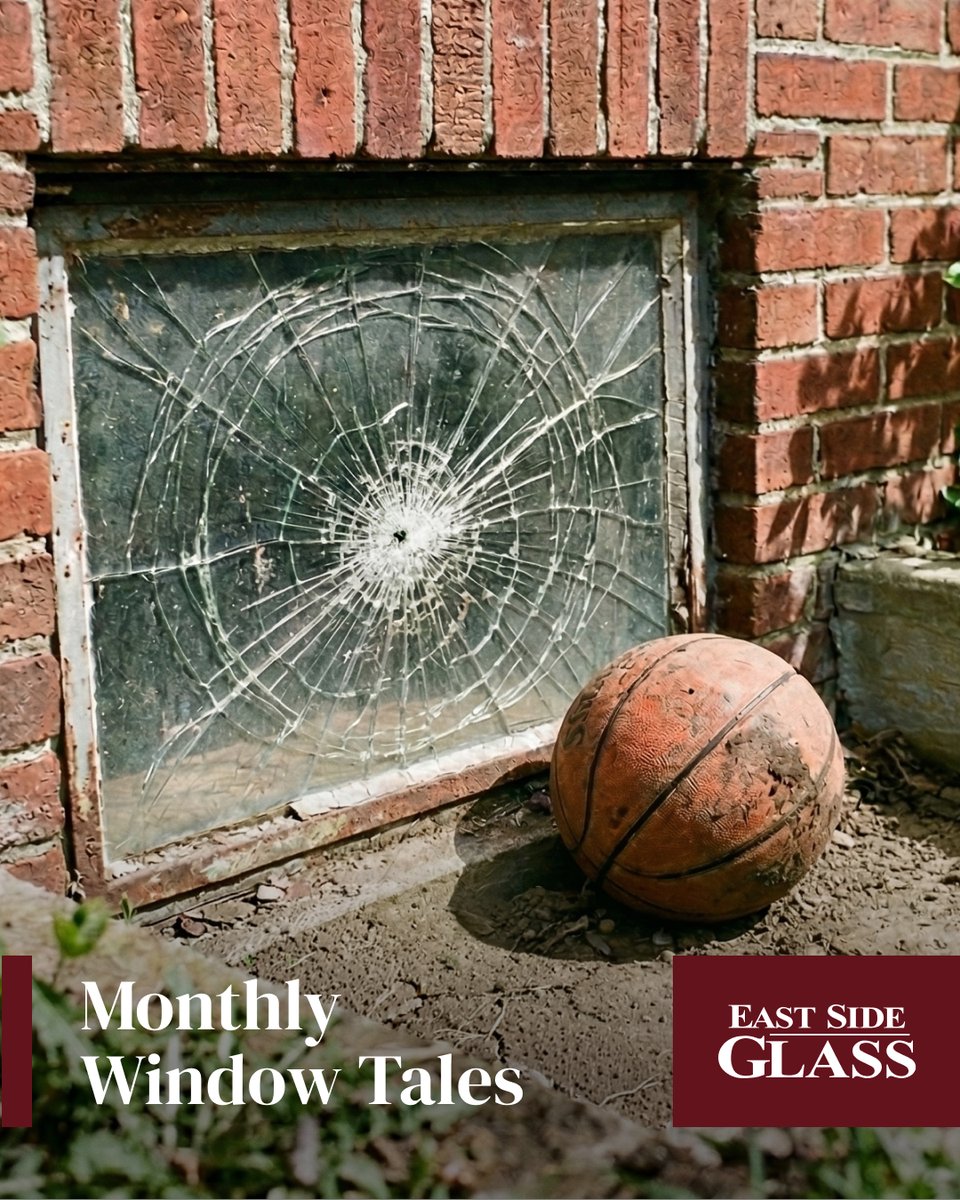 EastSideGlassCo's tweet photo. Breaking News — Monthly Window Tales 🏀

A basketball, a missed catch, and one unlucky basement window.

If your spring activities didn’t go as planned, we can help. 
#WindowRepair https://t.co/9kG7d0oSQs