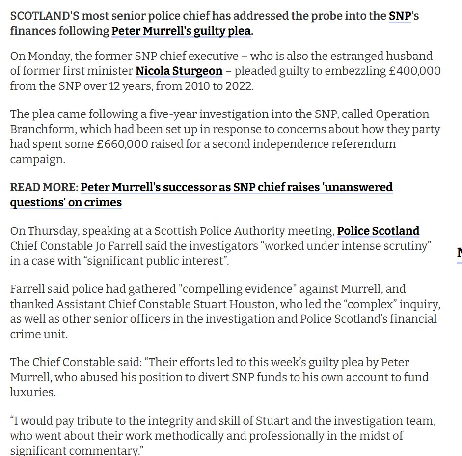brawday's tweet photo. Scotland's top police officer addresses investigation into SNP and Peter Murrell
“From 2010 to 2022 he spent hundreds of thousands of pounds So under Salmond's watch too. #bbcdrivetime
https://t.co/OOu9FnExlx https://t.co/YaM4Cf7RsJ