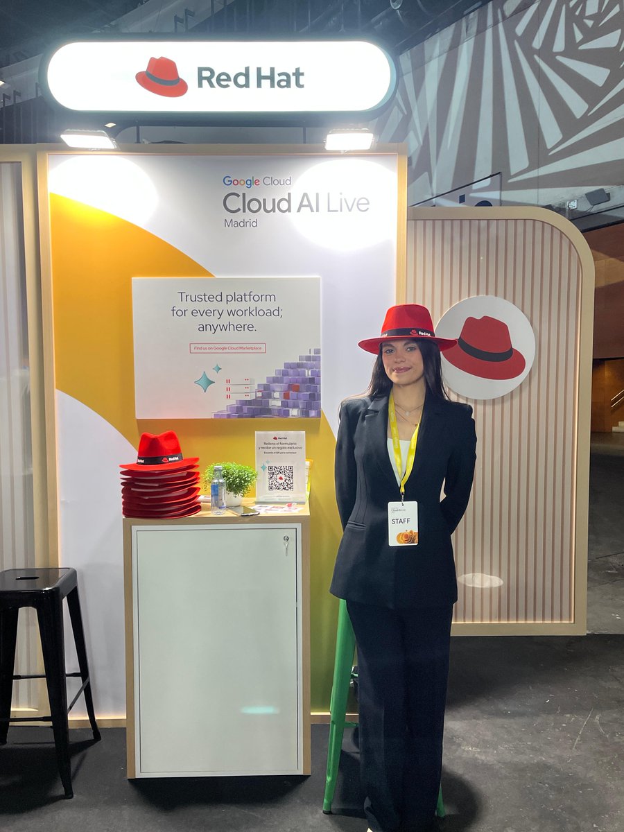 RedHatIberia's tweet photo. Hoy hemos estado en @googlecloud AI Live Madrid.

IA agéntica empresarial, modernización, seguridad y cloud híbrida. Gracias a todos los que habéis pasado por nuestro stand.

¡Hasta la próxima!
https://t.co/3EtX9oP34l https://t.co/f51DN9HUSg