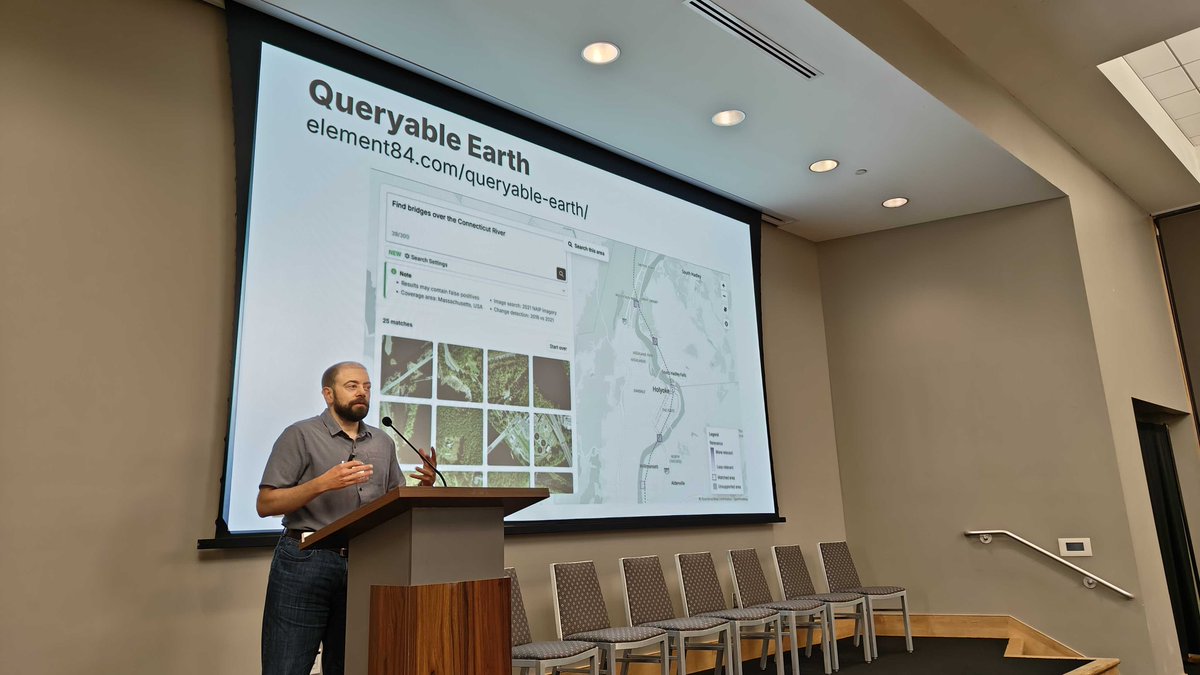Element84's tweet photo. Last week, Adeel &amp; Jason represented E84 at the 2nd @esa-@NASA Workshop on AI Foundation Model for Earth Observation.  

It was great to share the latest updates from our work on Queryable Earth, and we always appreciate discussing new ways that the project can be implemented. https://t.co/6tiOZxSHiE