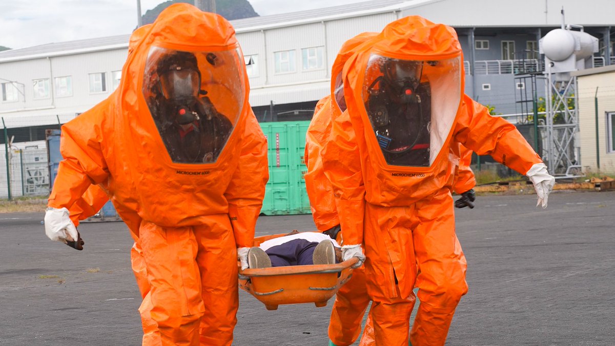 doddtra's tweet photo. #DTRA partners with Mauritius &amp; @USEmbassyMauritius for a joint CWMD HAZMAT exercise at Port Louis Harbour on May 19. Boosting readiness &amp; safety.  #HAZMAT #Mauritius https://t.co/Gw3oflwFLw