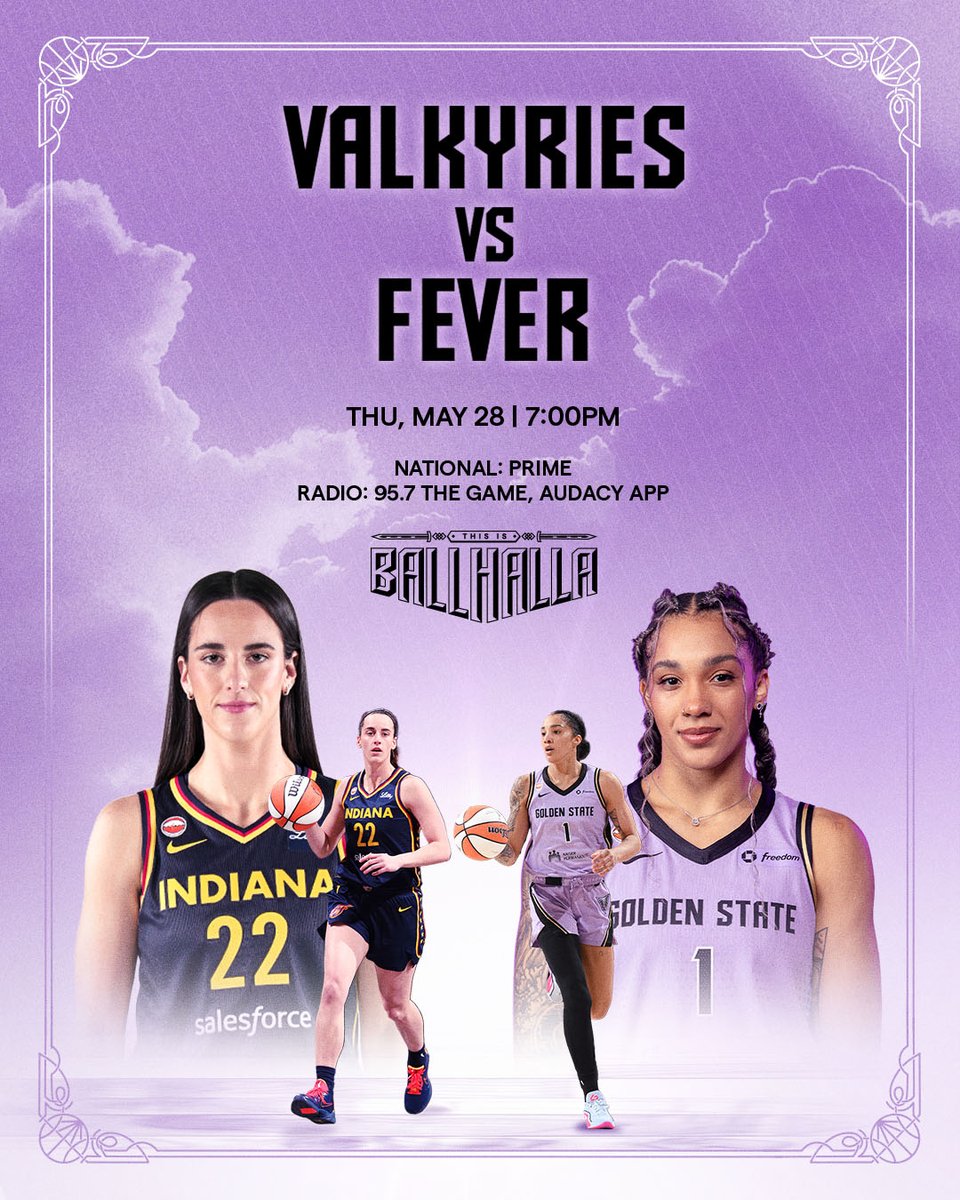 valkyries's tweet photo. Tonight’s plans: be loud in Ballhalla 🗣️

⏰ | 7:00 PM
⚔️ | @IndianaFever 
📍 | @chase_center
📺 | @SportsonPrime 
📻 | 95.7, @Audacy https://t.co/Otm9Th9h1Y