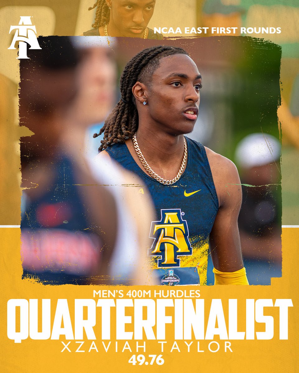 NCATAGGIES's tweet photo. Survive and advance 🫱🏽‍🫲🏼 One step closer to Eugene as four of the Aggie men advance to Friday’s quarterfinals 😤

#AggiePride 💙💛 https://t.co/iJFaLFFICR