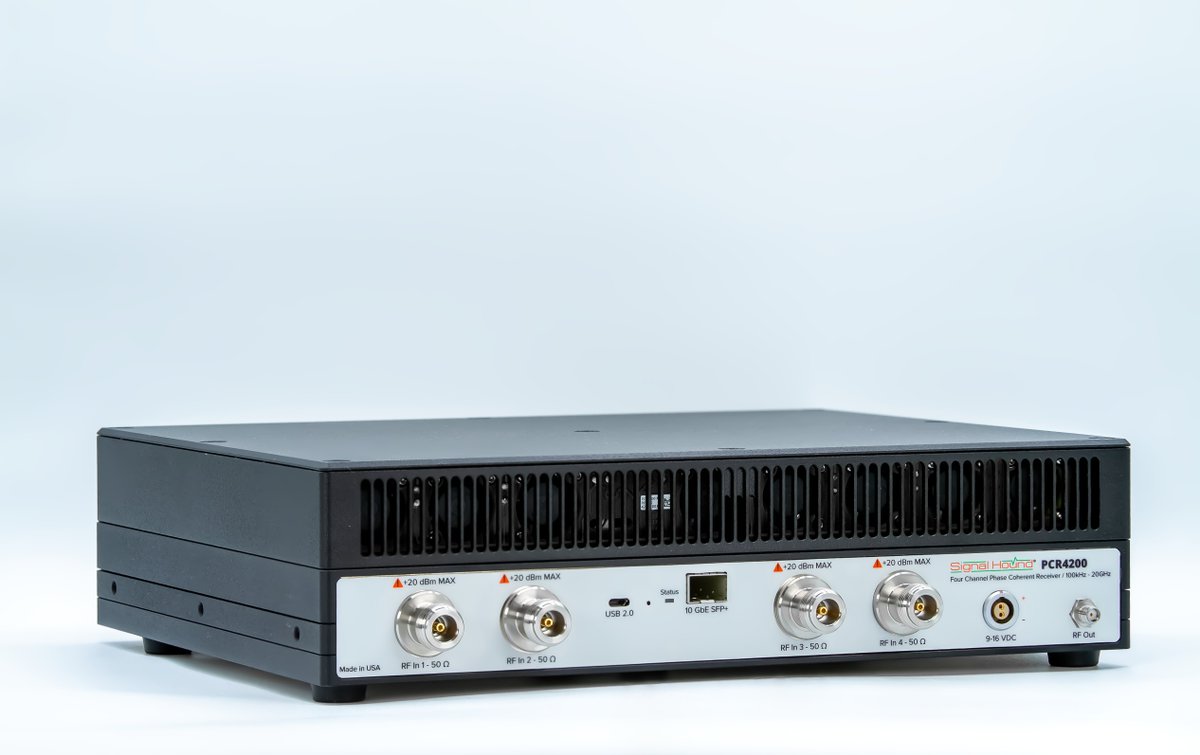 SignalHound's tweet photo. If you're missing some serious firepower in your lineup, we've got you covered.
🟢 SM200C: 100 kHz to 20 GHz, 160 MHz #bandwidth
🟢 SM435C: 100 kHz to 43.5 GHz, #sweeps at 1 THz/sec at 30 kHz RBW
🟢 PCR4200: 100 kHz to 20 GHz, four-channel, phase coherent receiver
🟢 VSG200: 100 kHz to 20 GHz, arbitrary I/Q sample rates from 12.5 kSPS to 51.2 MSPS

Shop now 🔗 https://t.co/EwlFZIc522