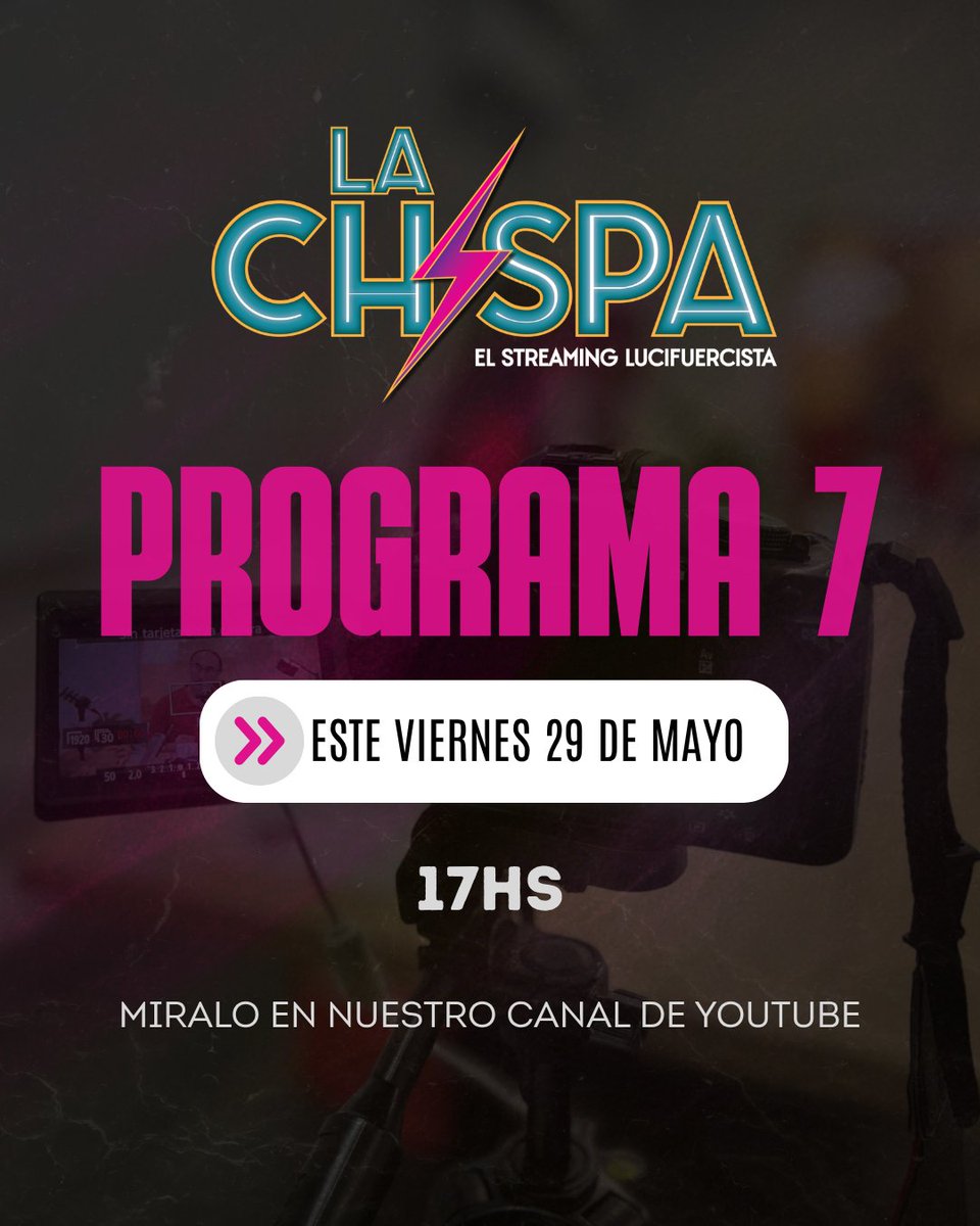 lachispalyf's tweet photo. ¡AGENDA YA! 📅🧨 Nuevo programa de La Chispa ⚡️
 Viernes 29 | 17 hs
 https://t.co/KHOh4YSBgy 

#LaChispa #LuzyFuerzaMDP #MarDelPlata #YouTube #Streaming https://t.co/zsH10V66Wa