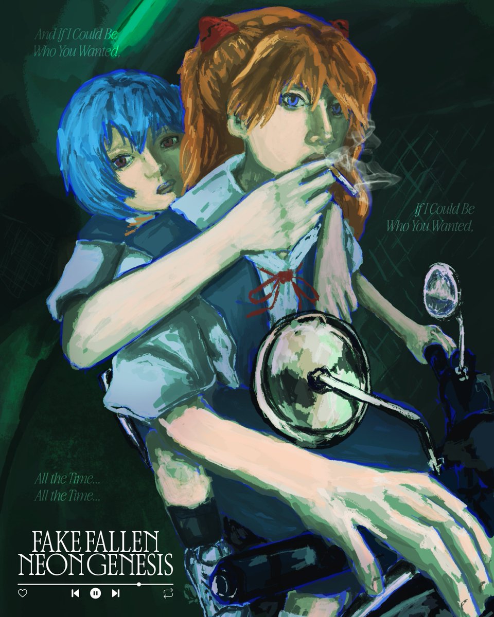 inoirtera's tweet photo. If i could be who you wanted... 
#evangelion #fakeplastictrees #fallenangels https://t.co/aXEjoBqjDQ