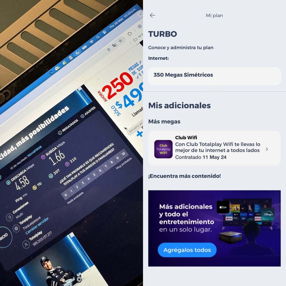 efalcconer's tweet photo. @totalplaymx que pedo con sus 4.58 mb? Además ya había cancelado su pinche servicio simétrico! Lo bueno que cada año lo aumentan… pero solo el precio hdspm! https://t.co/KVEkkP9WVN