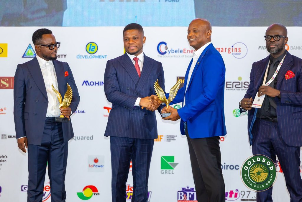 Tw_Democrat's tweet photo. GOLDBOD CEO, SAMMY GYAMFI ESQ. AWARDED WITH THE PRESTIGIOUS OVERALL BEST CEO OF THE YEAR AWARD- PUBLIC SECTOR, AT THE 2026 CEO SUMMIT. https://t.co/3aLxqSRasp