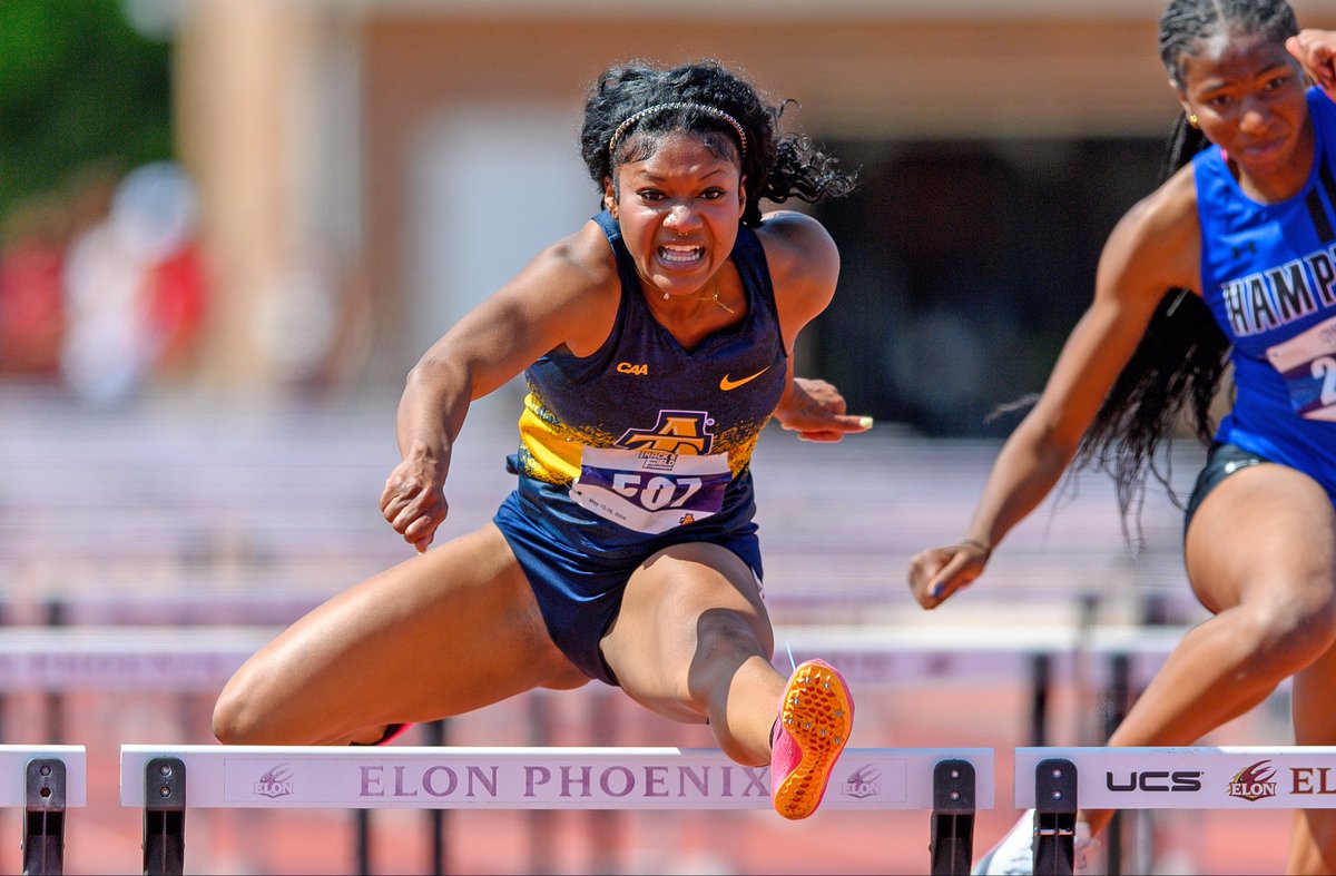 NCATAGGIES's tweet photo. Day ✌🏽 of the NCAA East First Rounds in Kentucky and it’s the women’s turn! 

24 will advance from the track to Eugene 👉🏽 The top 3 from each heat, plus the next 6 fastest times 

The top 12 long jumpers will advance to Eugene. Let’s go, Aggies! 💙💛

Tune in to ESPN+ #AggiePride https://t.co/SMGvi29JHz