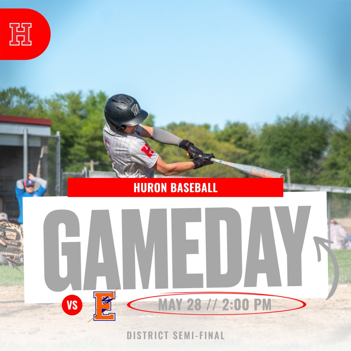 HCSTigers's tweet photo. Baseball heads to Fremont Ross to take on Edison in the District Semi-Final. Let's go Huron!

#TigerPride https://t.co/bppfVkgEtt