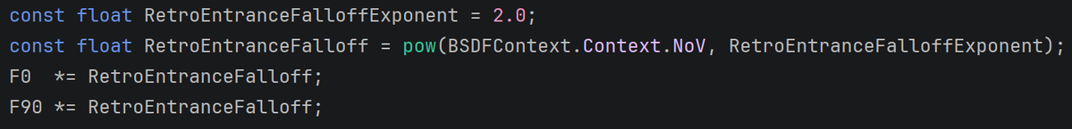 ayoROJO's tweet photo. @KevinVFX @yiningkarlli Appreciate the callout!
I ended up scaling F0/F90 by pow(NoV, k) and it helps a lot. I wonder if it's similar to what you did.
Now I just need to expose parameter to the BSDF slab in Unreal. https://t.co/a1fh1QxV6p