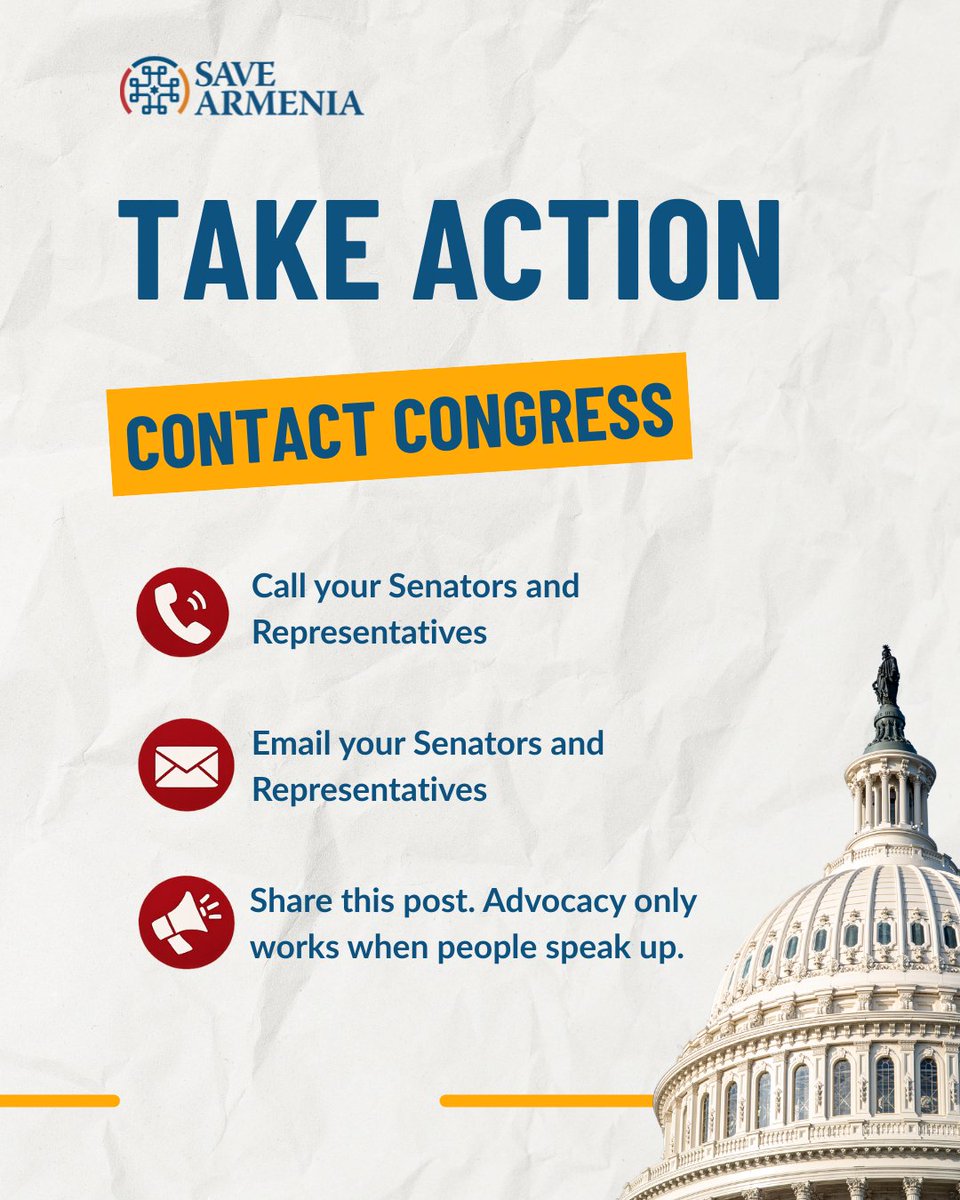 SaveArmeniaUS's tweet photo. Congress is considering 2 bills that could impact Armenian security, human rights, and regional stability:

🇦🇲 H.R. 6840 - Armenia Security Partnership Act
🇦🇿 H.R. 5369 - Azerbaijan Sanctions Review Act

These bills address POWs, illegal detentions, accountability, cultural protection, and peace benchmarks.

Policy decisions have human consequences. Contact Congress and speak up.

#Armenia #HumanRights #SaveArmenia #Congress
