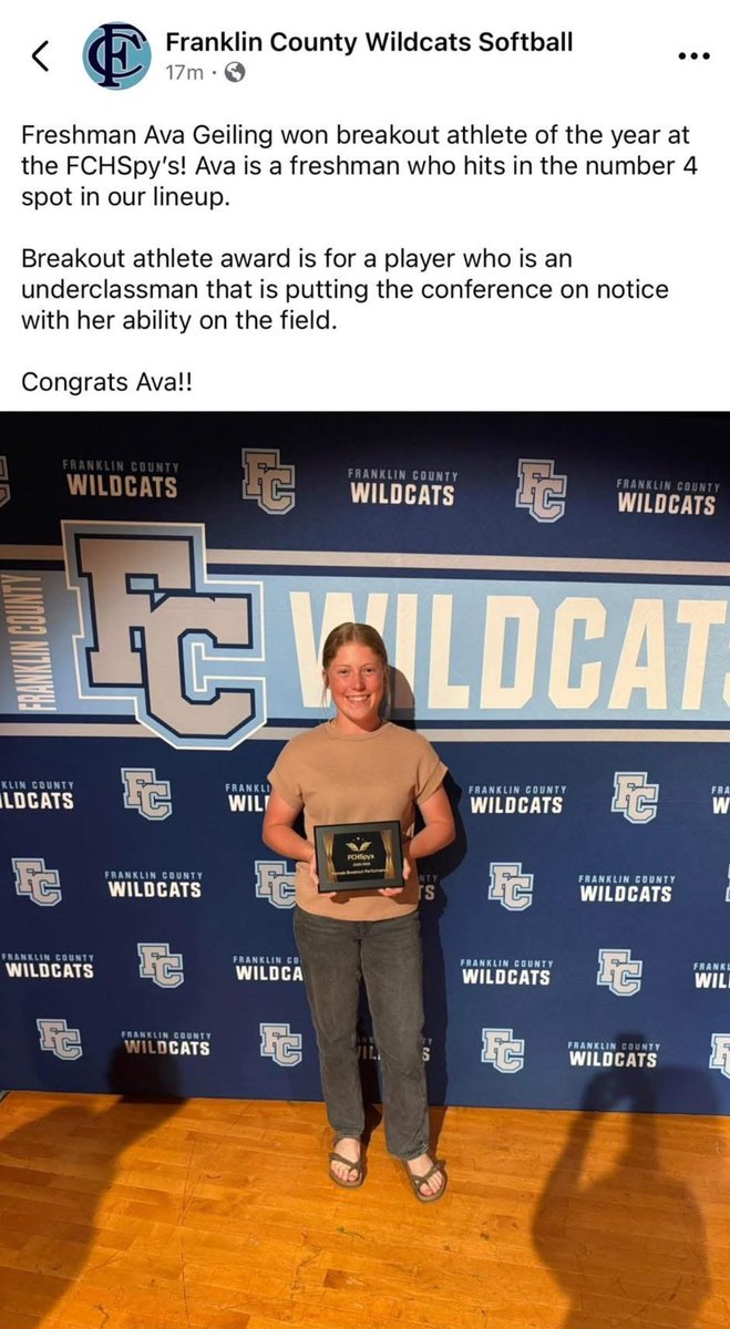 AvaGeiling2029's tweet photo. Finishing up my year with high school softball!! Can't wait to get back to travel with IMG!!! Luke 1:37 https://t.co/U0eTSdQYvI