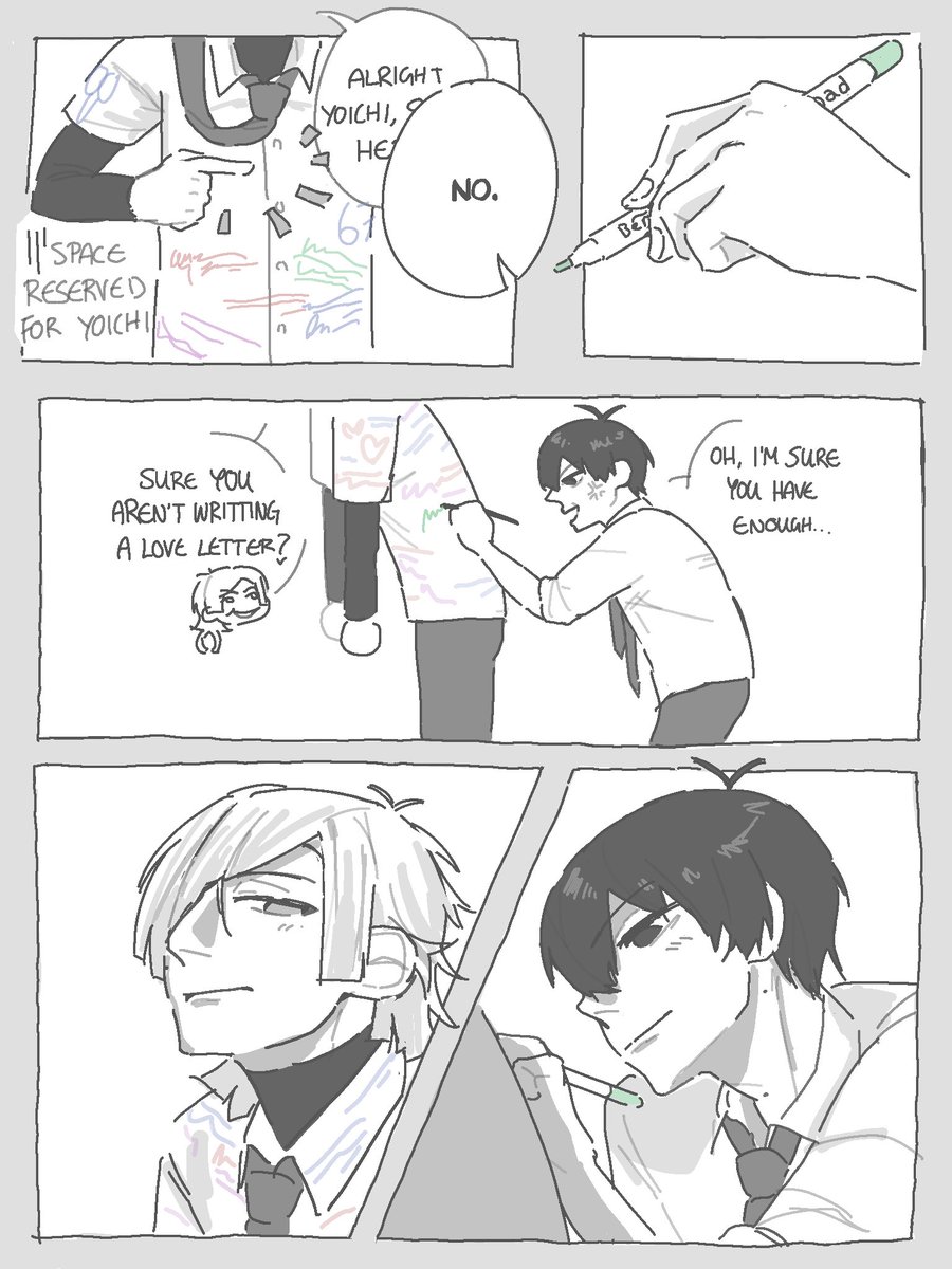 aiiry0's tweet photo. leaver shirts #kiis #kaisagi 

school au https://t.co/lqPYqRmaIu