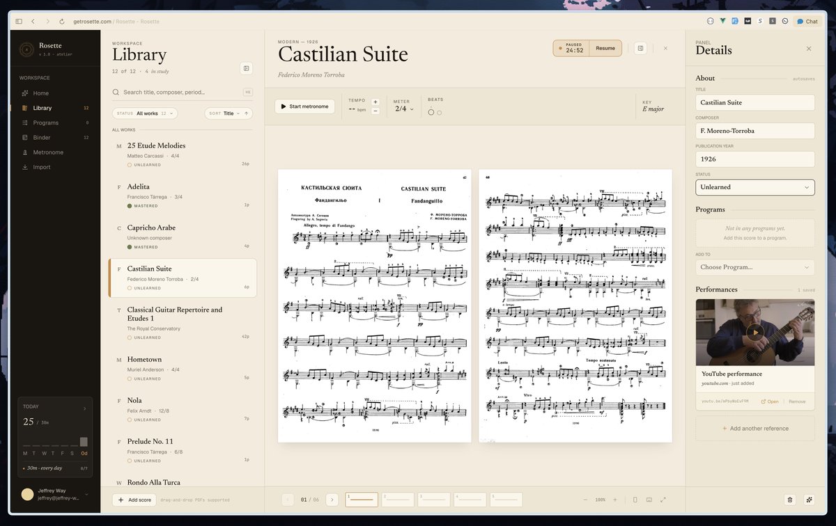 getrosette's tweet photo. Earn it in the practice room. Own it on the stage. 💪

Getting closer to launching the sheet music and performance prep app I've always wanted. https://t.co/VLgHOtxJRq