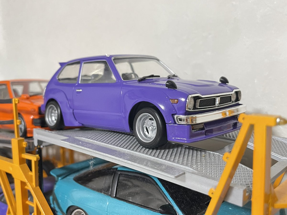 MSV180180's tweet photo. ハセガワ1/24 シビックKPスターレット製作！説明書はほどほどに仕様笑 https://t.co/DYngtAhtLR