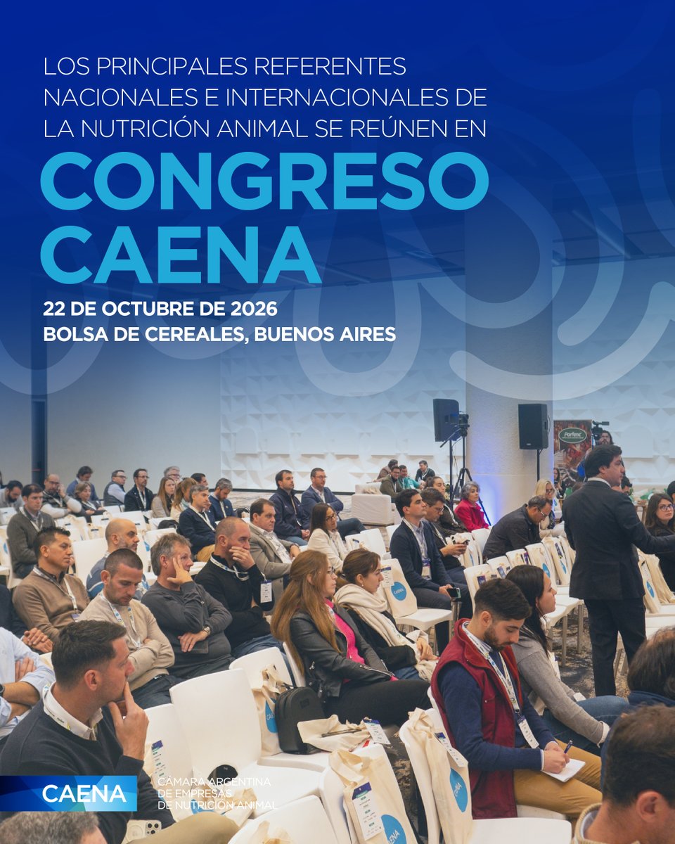 caenaarg's tweet photo. El Congreso CAENA 2026 llega para poner sobre la mesa los desafíos, oportunidades y tendencias que marcarán el futuro de la proteína animal, con referentes de primer nivel 🌍.

Escribinos a info@caena.org.ar para recibir información. 

#CAENA #NutriciónAnimal https://t.co/w7AOdCyz6z