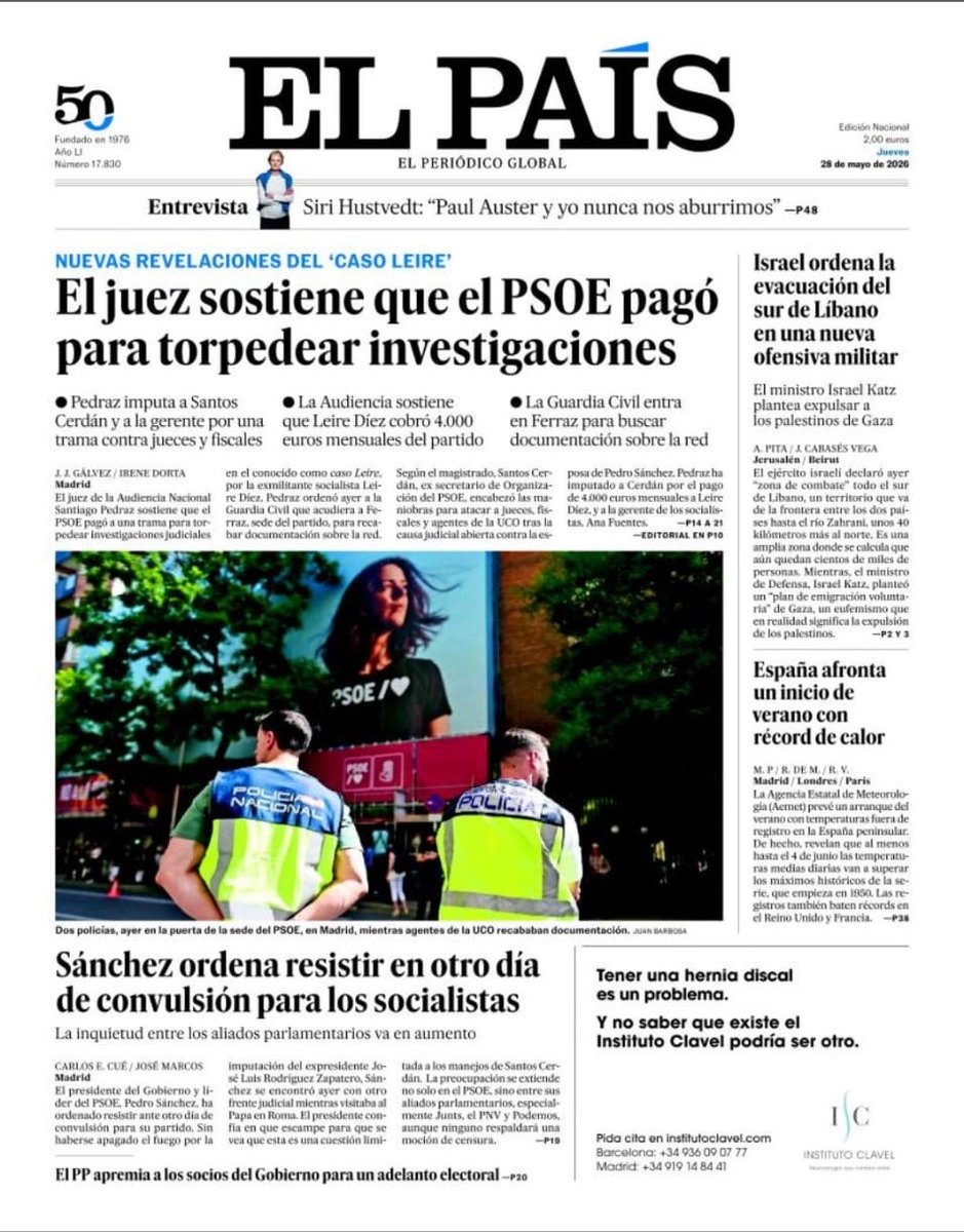 _ElRegente_'s tweet photo. 📰 | Portadas de algunos de los principales periódicos del país sobre los casos de corrupción en el PSOE:

- ABC
- La Razón
- El País
- El Mundo https://t.co/jjKPgjdhib