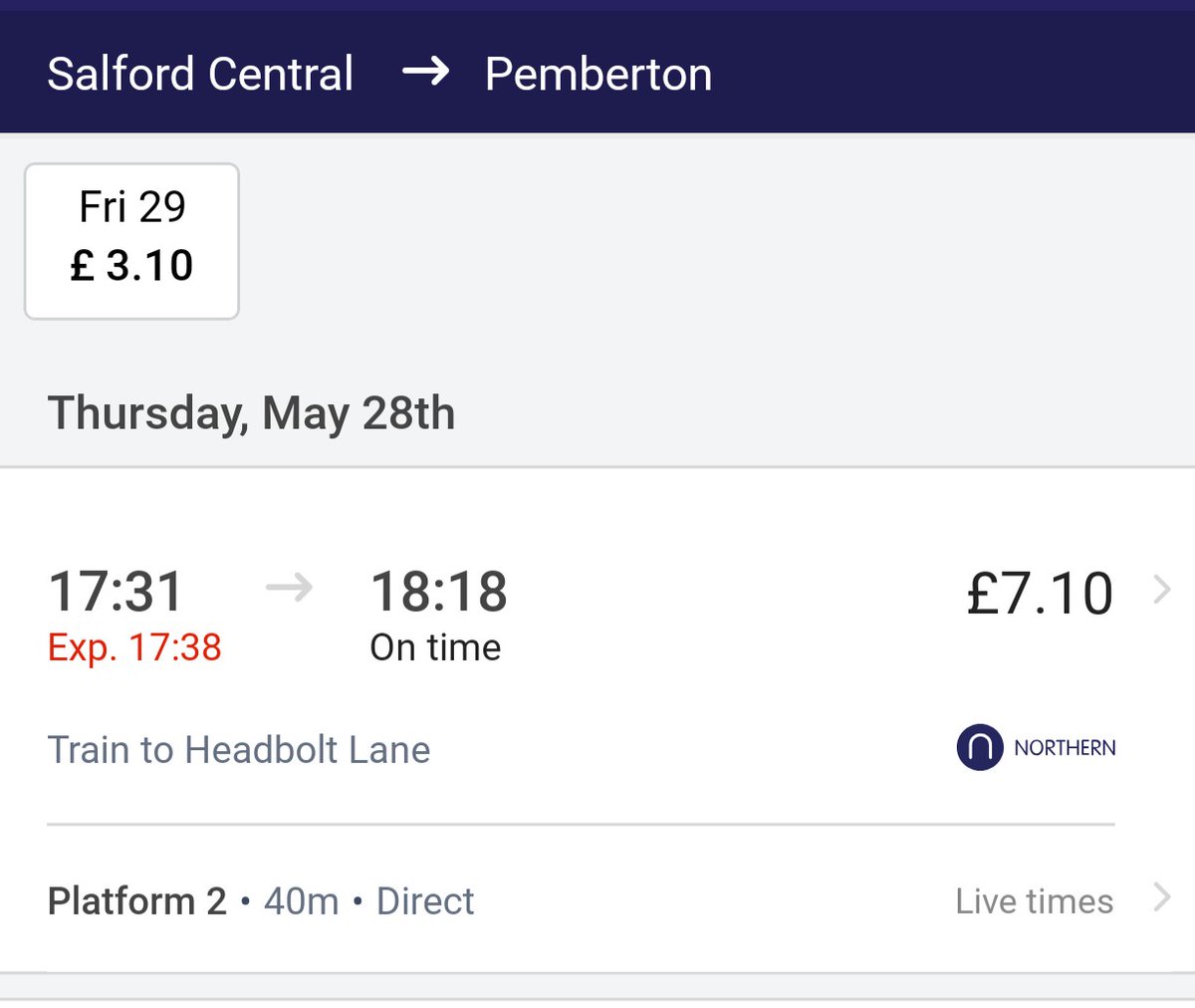 chambsesf's tweet photo. @northernassist yet again, typical useless service #NorthernFail https://t.co/KUOl7ERRwt