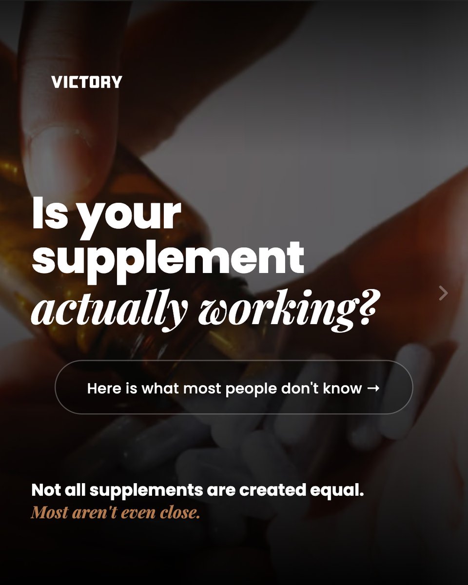 Victory_Men's tweet photo. Most people have no idea what is actually in their supplements. The label is not a guarantee.

4 out of 5 store-brand supplements tested by the NY AG contained none of the listed ingredients. Medical-grade is a different category entirely.

https://t.co/aqjxUC7YNL https://t.co/poBdP273yM