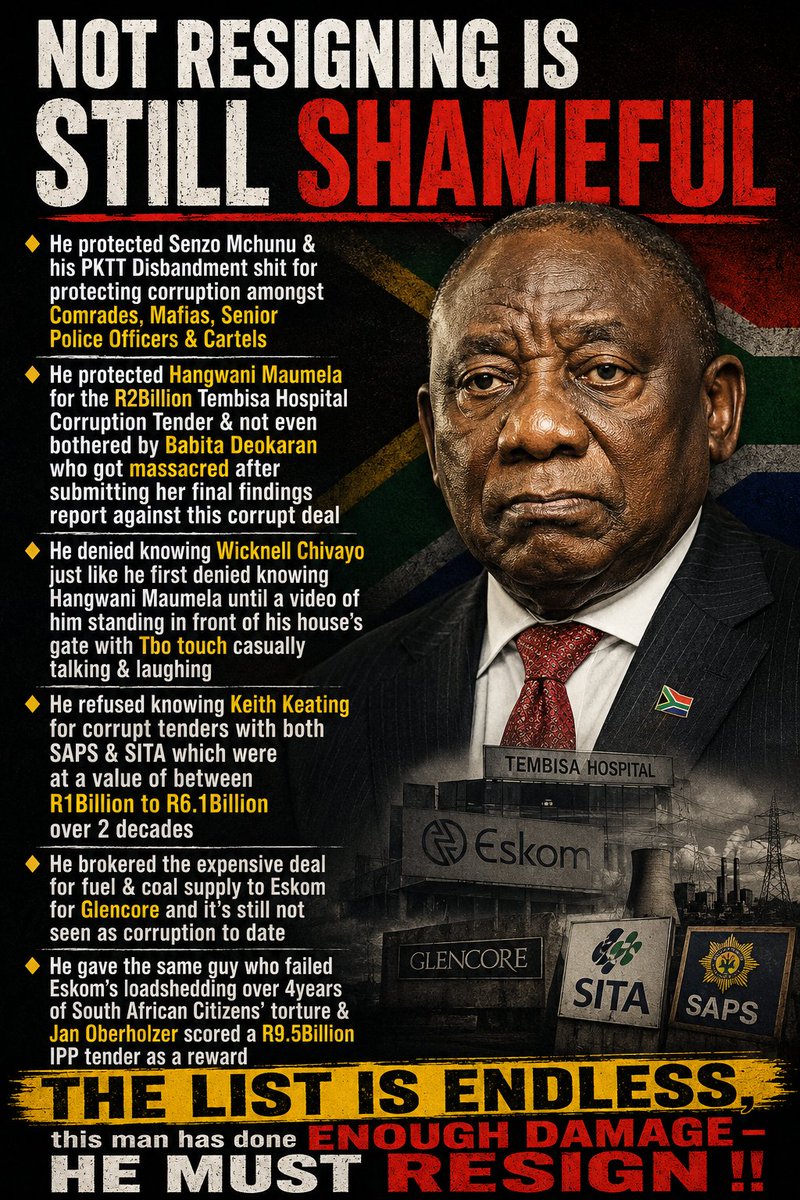 BizGuru4's tweet photo. Don't forget, 

Cyril Ramaphosa did all this &amp; the ANC NEC is fully behind him - HATE THEM ALL &amp; DON'T VOTE for ANC 2026 !! https://t.co/Yq5UqVSAa1