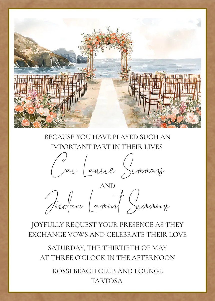 simmerdowndee's tweet photo. 📍 tartosa
you are invited to celebrate cai and jordan on their big day ✨ https://t.co/FzDO8QrAye