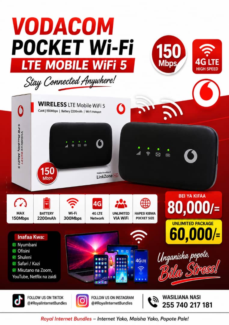 Luvandalugano47's tweet photo. MPWA NAOMBA REPOST YAKO HAPA  👇 🔥 

YAS UNLIMITED ROUTER. HAKUNA KUZIMA DATA

Bei:   ✅Kubwa 250,000/= 
           ✅ Wifi pocket + unlimited bundle 120,000/=

📞Contact: 0657109082

Delivery inafanywa nchi nzima

NB: HAKUNA KUZIMA DATA🚀 https://t.co/BKTfJjR1iw