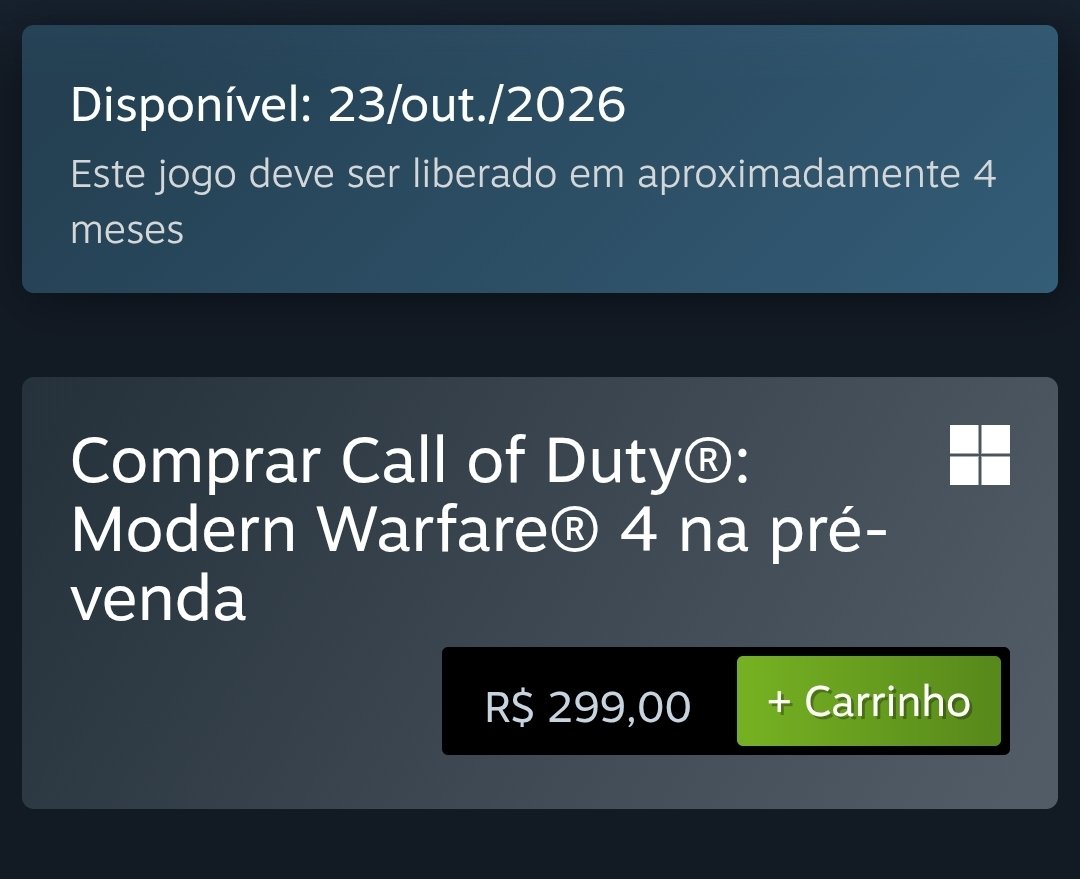 paulbatistta's tweet photo. Que? Não é R$399?
Que isso Activision? https://t.co/PghLjZMzVU