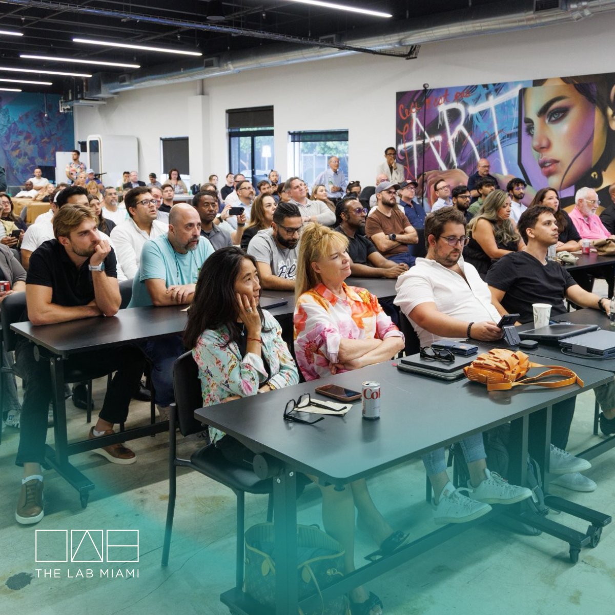 thelabmiami's tweet photo. Full house across the LAB campus last night with @miamiaihub 's Generative Gatherings at the LAB and Dreamaker's We Create - Women AI Build Night at the DOCK. 

In one room, scaling startups shared their insights on AI.

In the other room, builders ideated, designed, and created with AI-first product.

Tap in and join us for one of our many startup and innovation events.