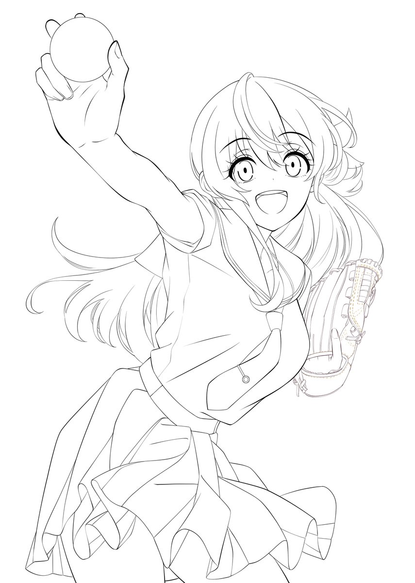 nyanmaru1121's tweet photo. 毎日お絵かき３１３７日目　線画終わり( ˘ω˘ )
#ハチナイ https://t.co/mvCIY4rKEz