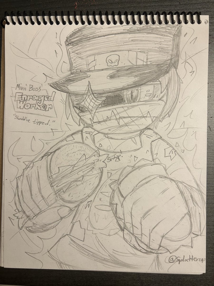 Splattercup's tweet photo. random oc doodlingsss
- Random Samanco enjoyer
- Crazed fast food worker
- Friend’s rabbit OC in awe with Soulvester from Dandy’s World (a request)

#OC #sketch https://t.co/i6PwbVZ8xJ