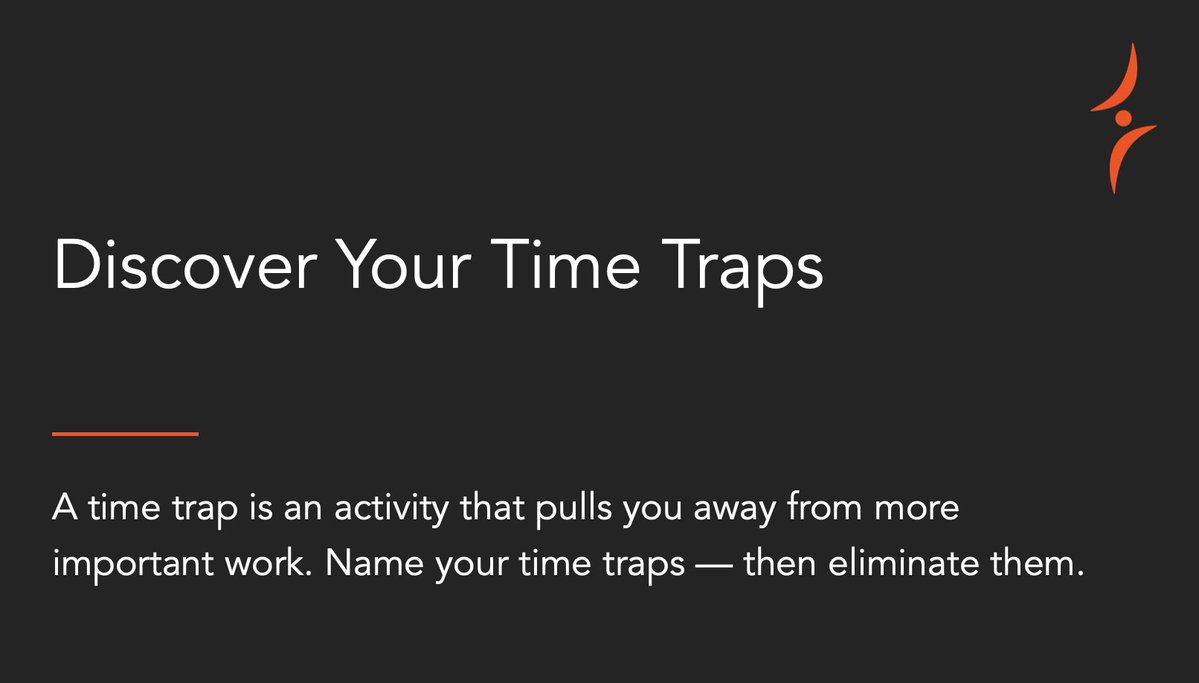 StrategicCEO's tweet photo. As leaders, its easy to fall into time traps — a recurring pattern of activity that pulls you away from more important work.

Naming your time traps, then eliminate them: https://t.co/q4VmNxWPEg https://t.co/YVi32b8Y7E