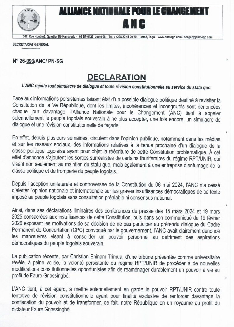 tunnel_tv's tweet photo. L'ANC rejette toute simulacre de dialogue et toute révision constitutionnelle au service du statu quo https://t.co/slFZWnOpwy