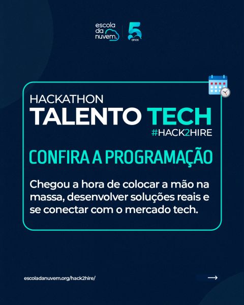 LetTheCode's tweet photo. Inscrições abertas para o Hackathon Talento Tech #Hack2Hire 

 LINK: https://t.co/g9myAbJtOB https://t.co/a6mT135HEO