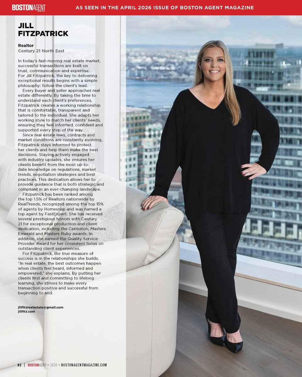 JillFitzRealtor's tweet photo. So grateful to once again be named one of Boston’s Who’s Who of Real Estate.  Thank you! 
@bostonagentmagazine 

#jillfitzrealestate #boston #jillfitzpatrickrealtor #bostonrealestate #bostonrealtor #grateful https://t.co/AqOSIyilaw