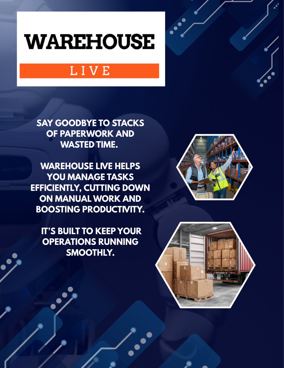 AlloyForwarding's tweet photo. Say Goodbye to stacks of paperwork and wasted time. Warehouse-Live helps you manage tasks efficiently, reducing manual work and boosting productivity. Built to keep your operations running smoothly. #WarehouseLive #paperwork #TradeShow https://t.co/jUssc0NZ2I
