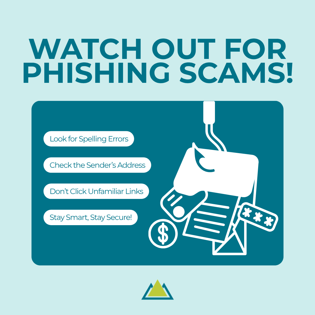 elevatecu's tweet photo. Phishing scams are designed to look legitimate, but a quick pause before clicking can help protect your information. Be extra cautious with unexpected emails, texts, and links. https://t.co/LlY6kwwGI8
