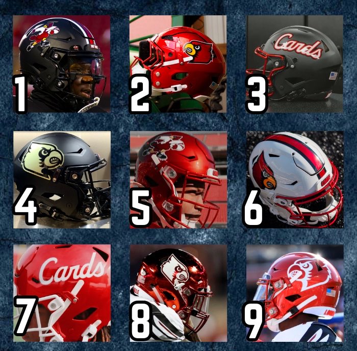 CollegeFBonX's tweet photo. Louisville football helmets.

Keep 4, cut 5

What are you keeping? https://t.co/yZPHfos5KL