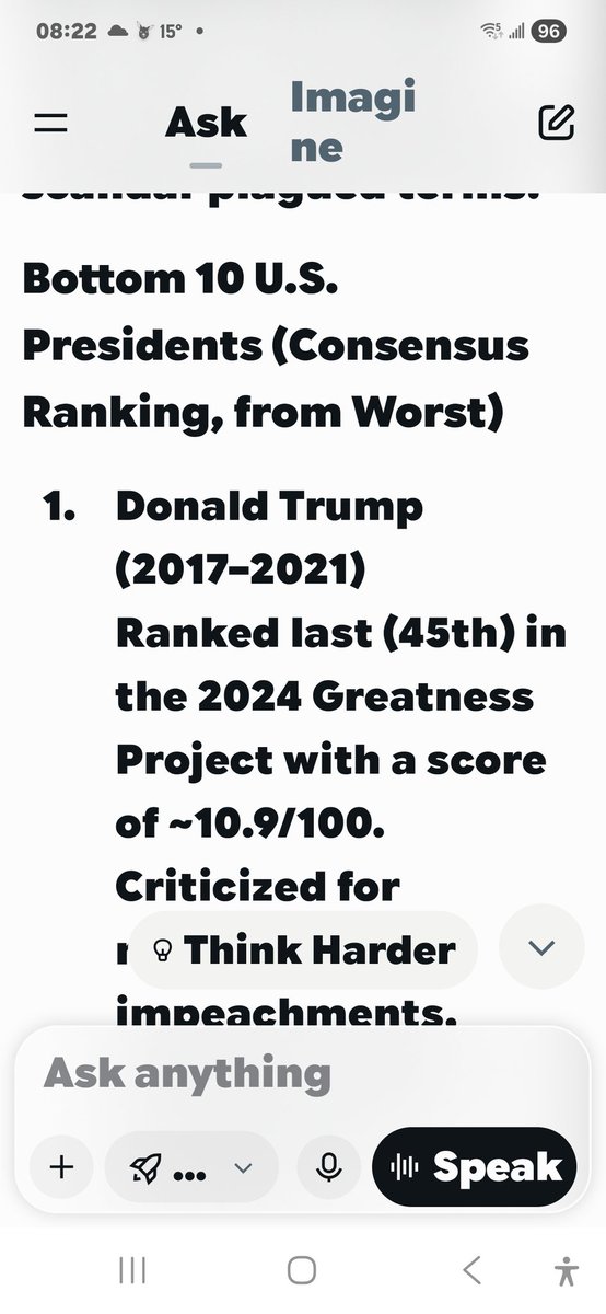 johnnyqc's tweet photo. @Hunter_Eagleman Grok rates trump as the worst president https://t.co/FCgp5TxaPZ