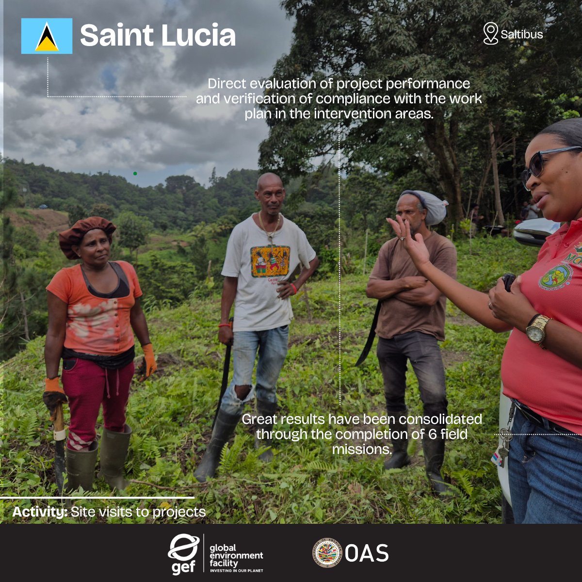 OAS_Development's tweet photo. #WaterProgram Live from the heart of Saint Lucia! 🇱🇨 Together with the Ministry of Sustainable Development, we are carrying out field missions to strengthen the supervision of the GEF-8 Operational Focal Points project, a key initiative of the GS/@OAS_official and @the_gef. https://t.co/ukYqjENJcN