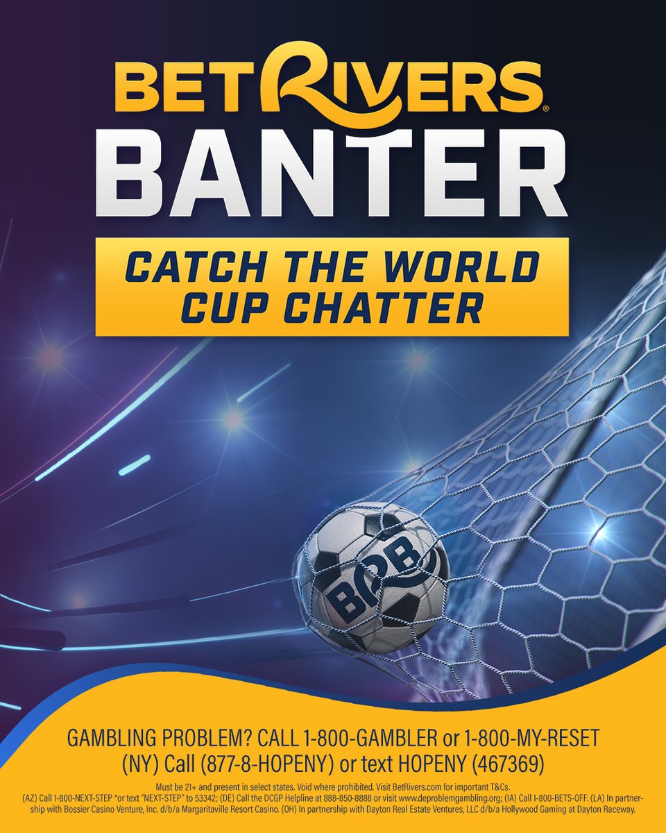 BetRivers's tweet photo. The biggest soccer tournament in the world is almost here!  

Catch all the World Cup chatter and get the best tips and bets from all of our experts ⚽️ 

Available in all markets on the BetRivers app 📲 https://t.co/FcLnK2N7cY