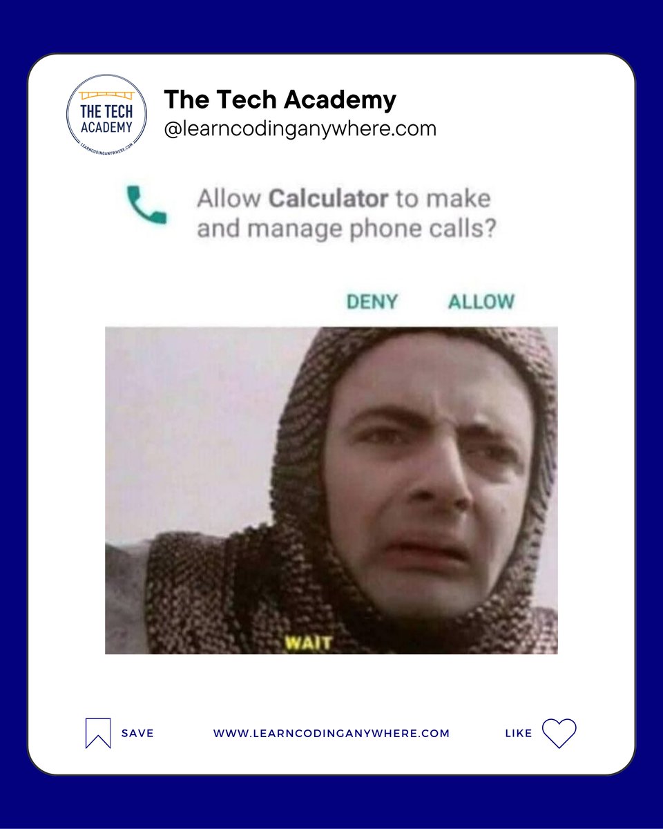 TheTechAcad's tweet photo. Let me recheck the code, one moment please.π
#learncodinganywhere #learntocode #thetechacademy #codingmeme #programmerhumor #funny #programmermeme #codememe #codehumor #juniordeveloper https://t.co/XIDkXjGBx5
