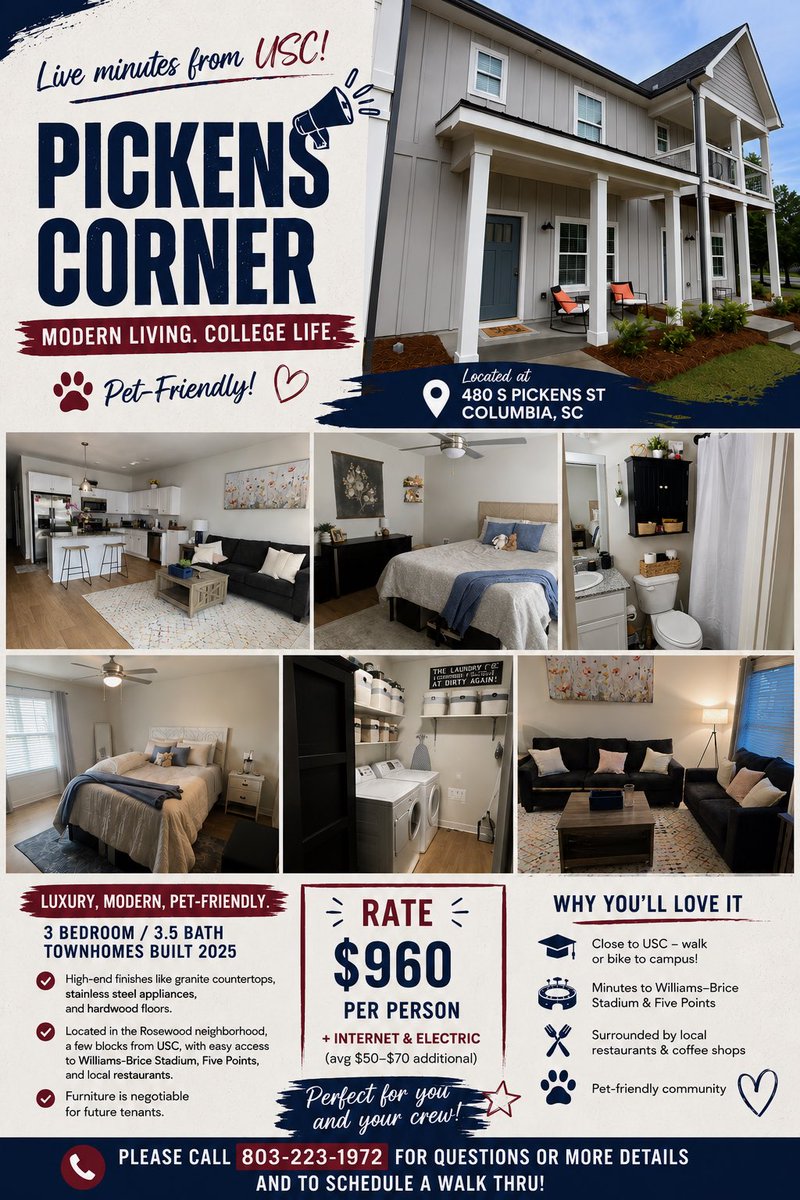 WesMitchellGC's tweet photo. I promised @lexiwinters15 that we would post this! 

Anyone (3 people, really) in Columbia looking to take over a lease, please contact the number on the flyer!

Full details below! https://t.co/N2mewr0lXc