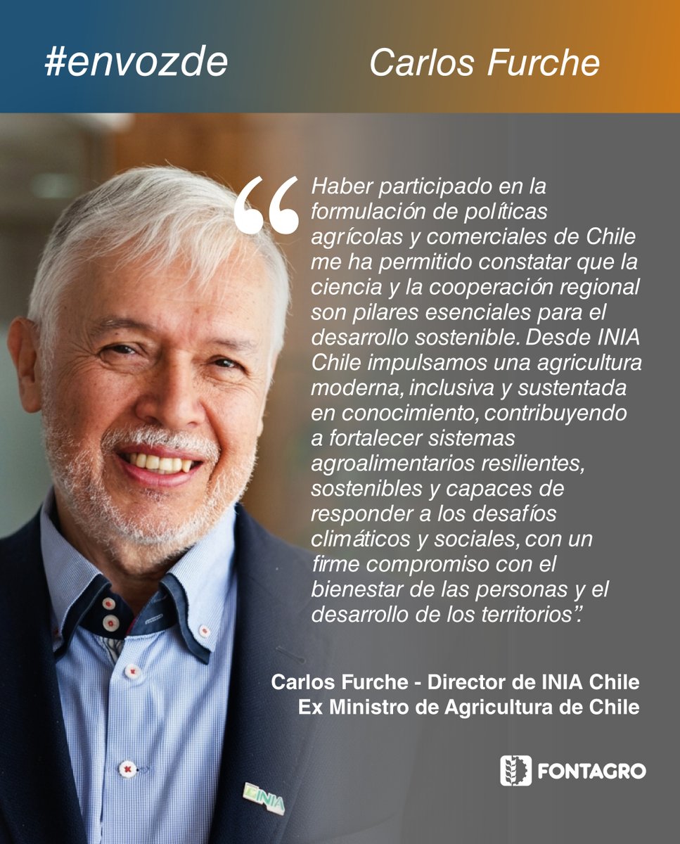 FontagroLAC's tweet photo. #envozde: Carlos Furche, Director del 
Instituto de Investigaciones Agropecuarias - @iniachile  y Ex Ministro de Agricultura de Chile 🇨🇱: https://t.co/cWRO7eSRGi